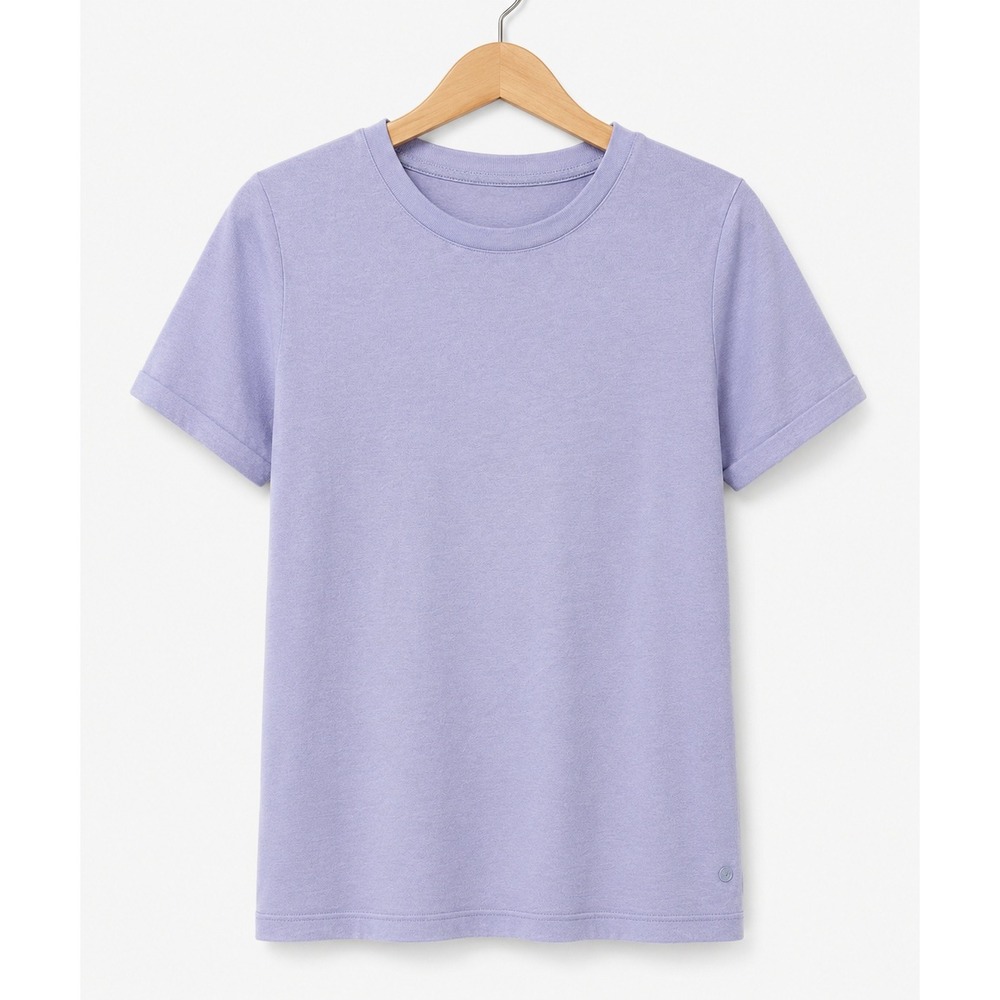 NEW Cotton Cashmere Blend T-Shirt Lavender Womens Large Short Sleeve